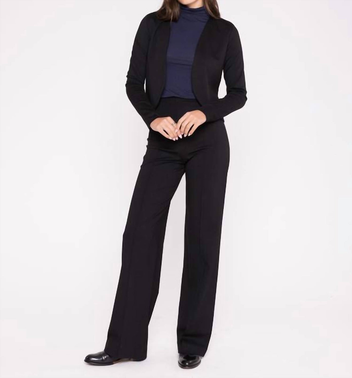 Ponte Knit Bolero Top In Black