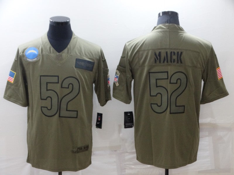 Men's Los Angeles Chargers Khalil Mack #52 Brown Player jersey