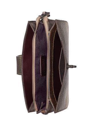 Coach Metallic Turnlock Crossbody in Pebble Leather