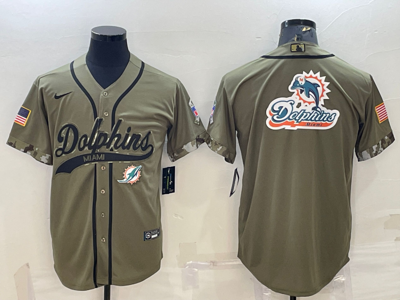 Men's Miami Dolphins Olive 2022 Salute To Service Limited jersey