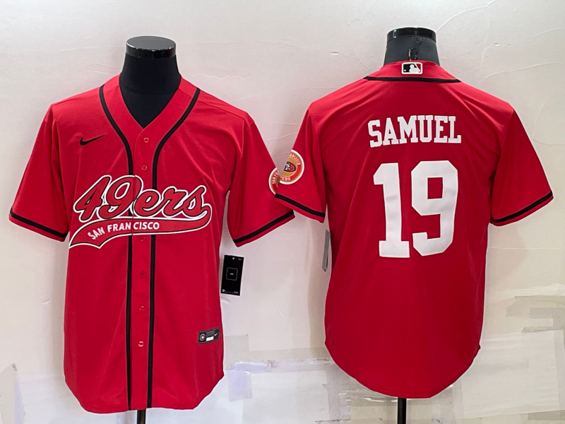 Men's San Francisco 49ers Deebo Samuel #19 Red Game Jersey1 Joint Edition