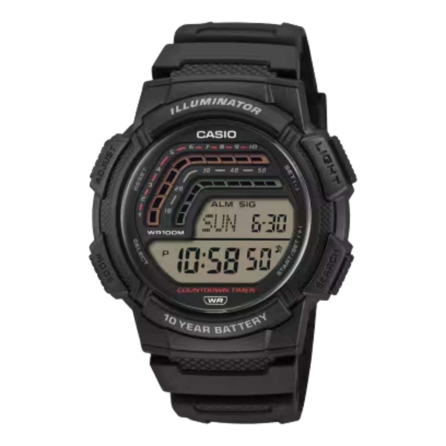 Casio Men's Digital Sport Watch Black Resin Band - WS-1800-1AVCF
