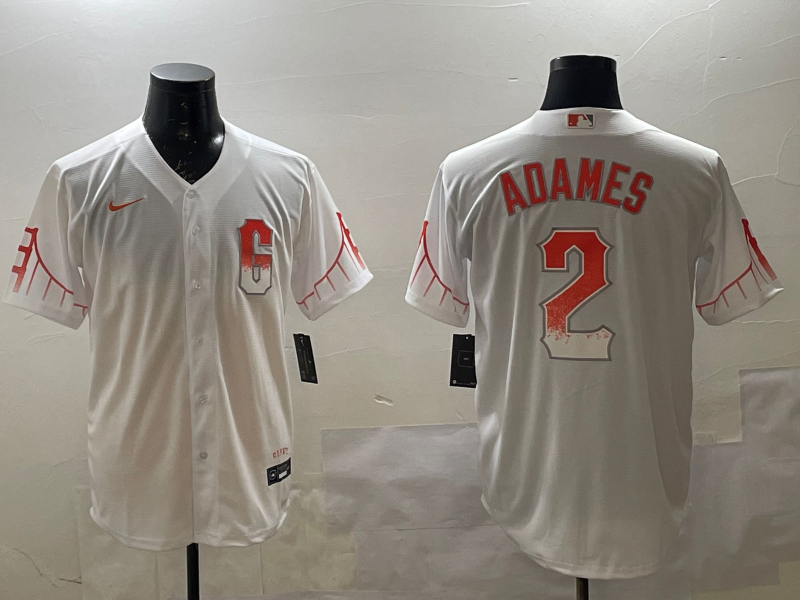 Men's San Francisco Giants Willy Adames #2 White City Connect Replica Player Jersey1