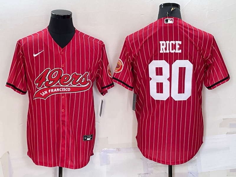 Men's San Francisco 49ers Jerry Rice #80 Red Player jersey Joint Edition