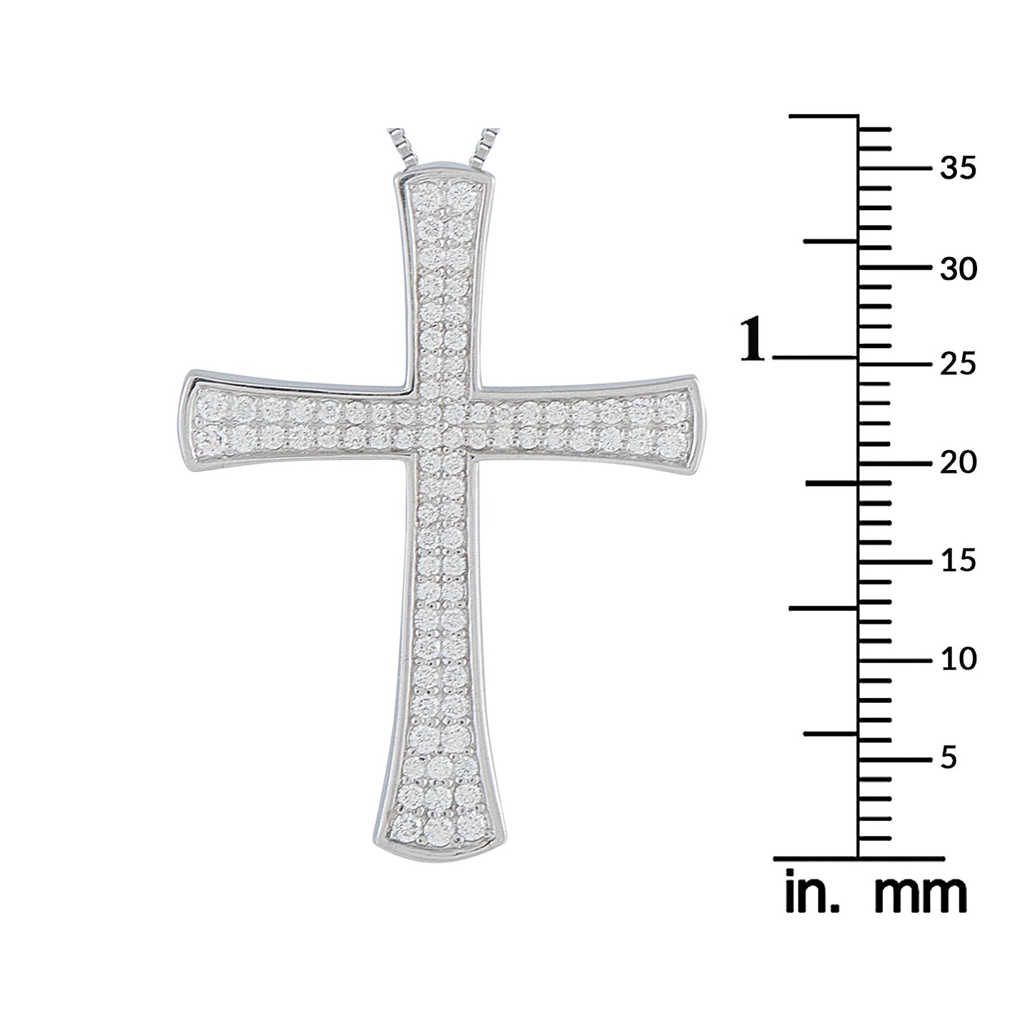 LB Exclusive Platinum 0.60ct Diamond Cross Pendant Necklace MF07-041026