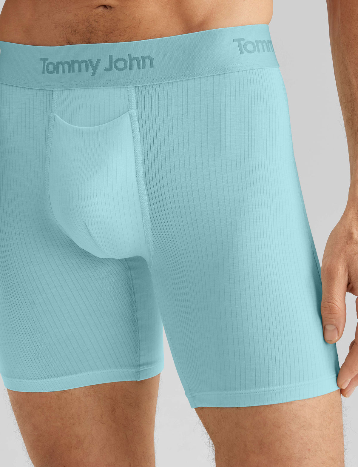 Men's Second Skin Luxe Rib Mid-Length Boxer Brief 6"