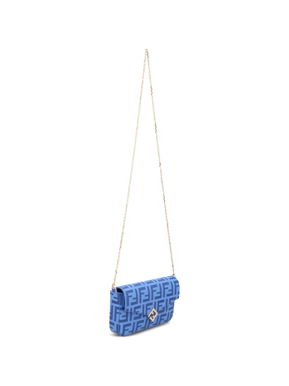 Fendi Women Ff Diamonds Leather Wallet On Chain