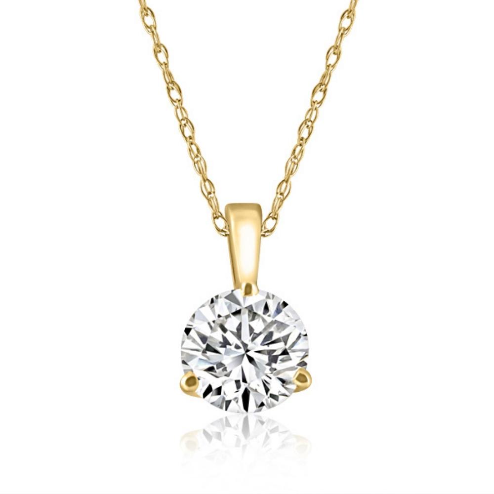 1/5 ct Solitaire Lab Grown Diamond Pendant available in 14K and Platinum