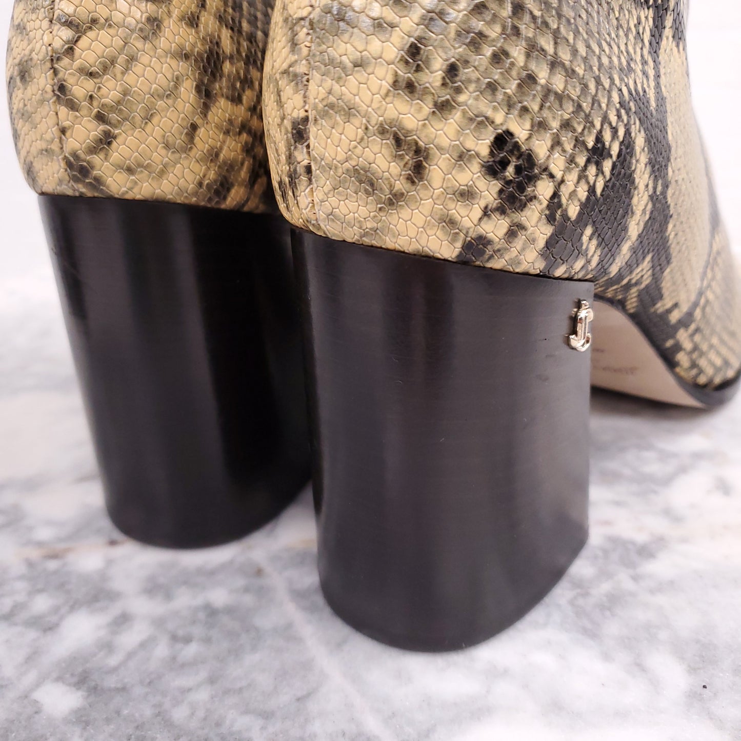 JIMMY CHOO YELLOW CROC BOOTIES WITH JC LOGO ($1500) - SIZE 40.5