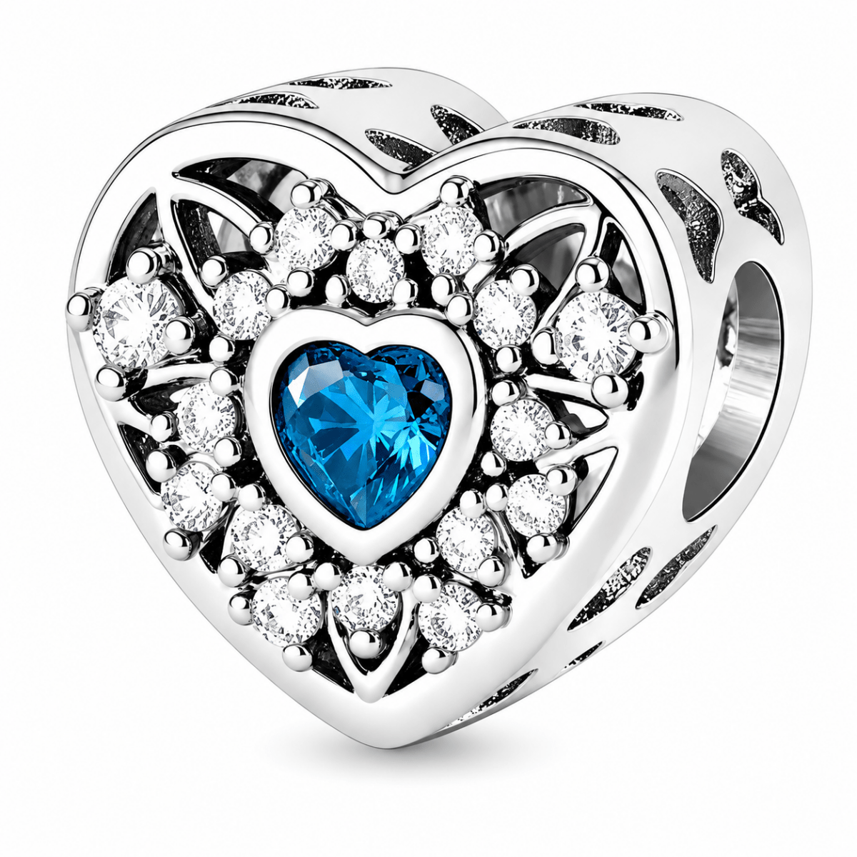 Personalized Photo & Heart Birthstone Halo Charm