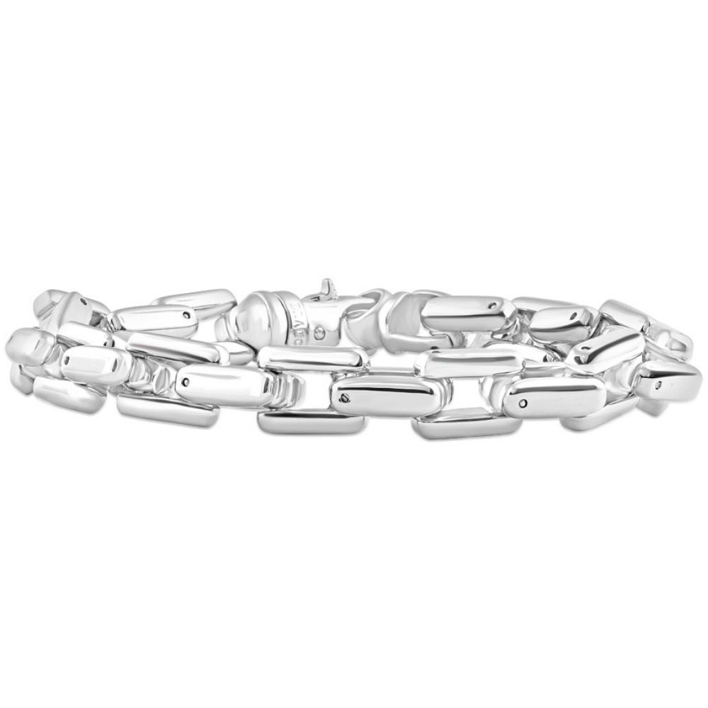 Men's Steel Single Tone Clasp 10mm Long Link 8.5 " Bracelet