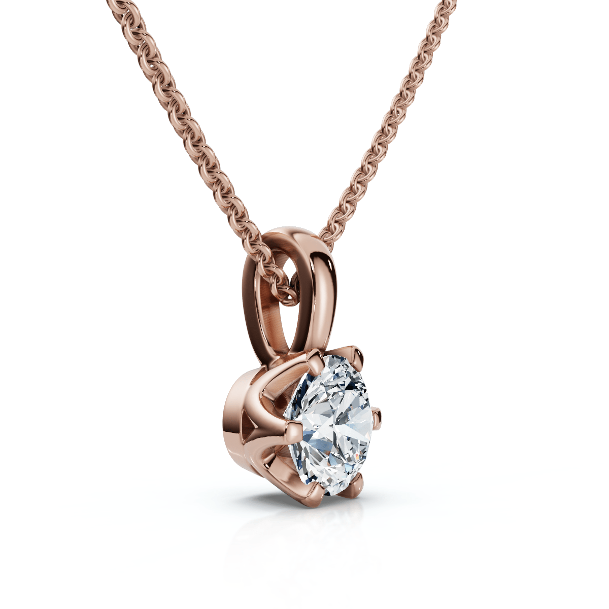 1/4Ct Round Solitaire Brilliant Cut Lab Grown Diamond Pendant 18" Necklace
