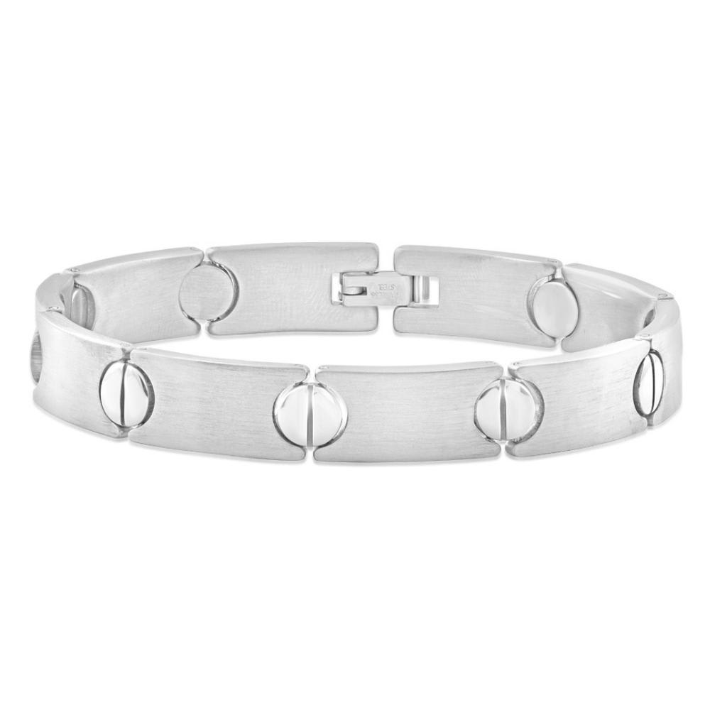 Men's Steel Single Tone Flat Flexible Link 10mm 8" Bracelet