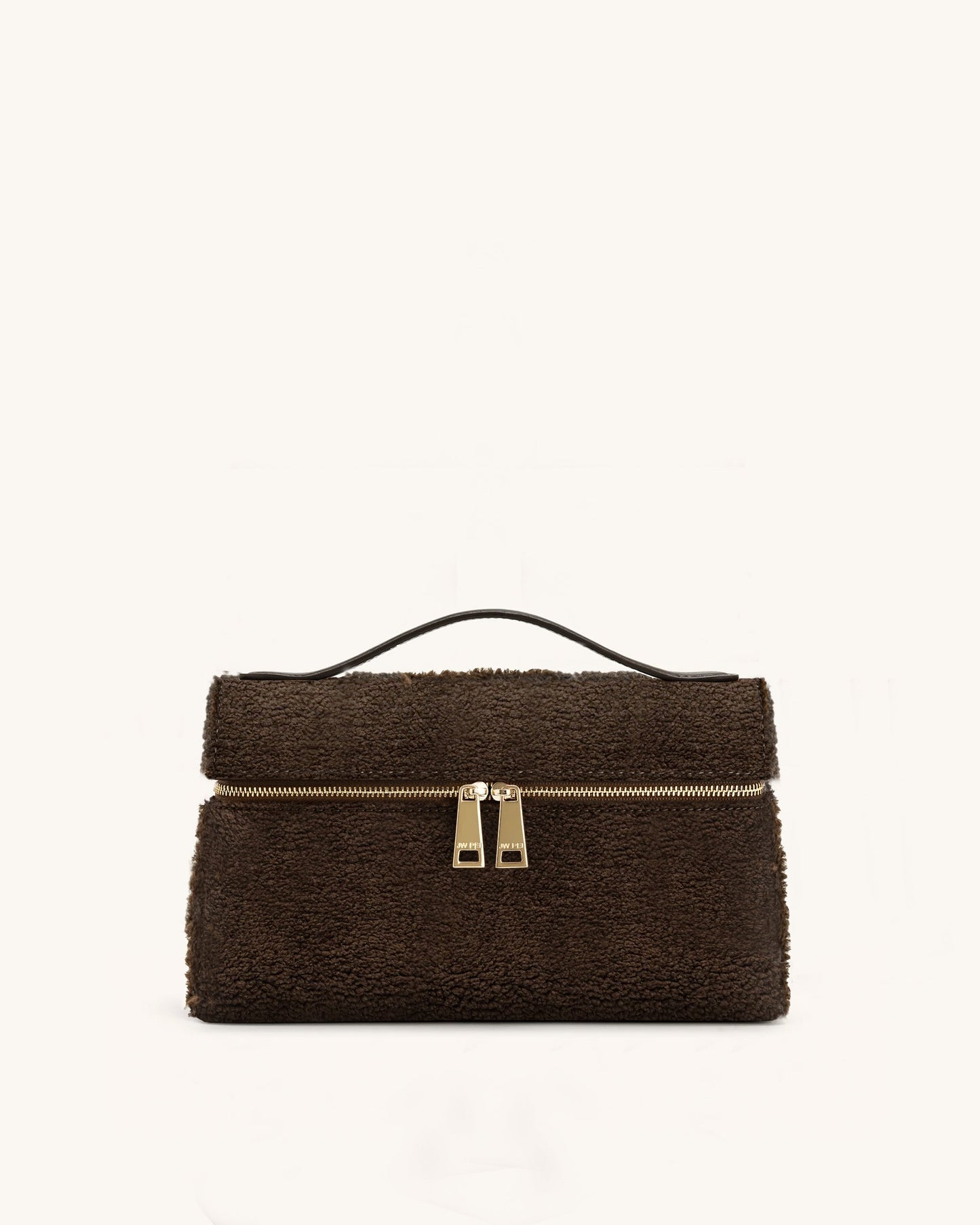 Thea Faux Fur Top Handle Bag - Mocha Brown