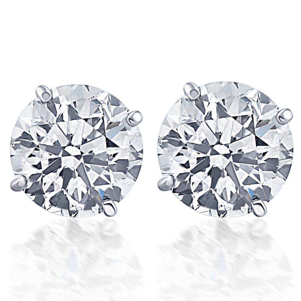 1 1/10 Ct TW Natural Diamond Studs in 14k White or Yellow Gold