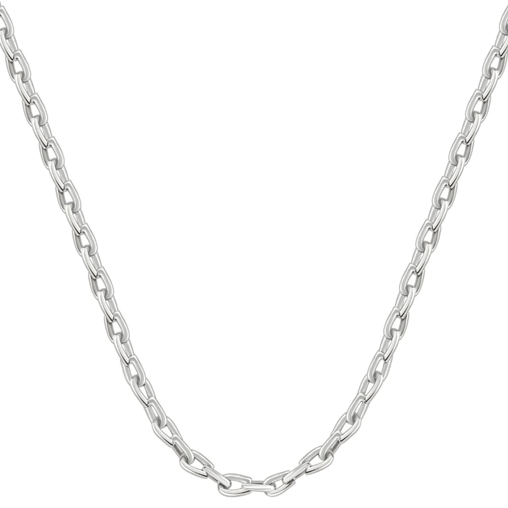 Men's Polished Steel Single Tone Clasp 6mm Flexible Link 24" Chain