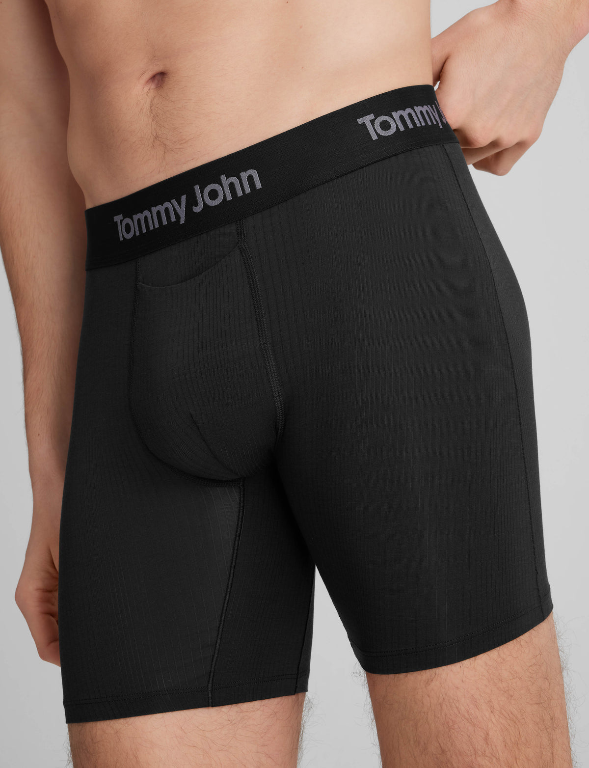 Men's Second Skin Luxe Rib Mid-Length Boxer Brief 6"