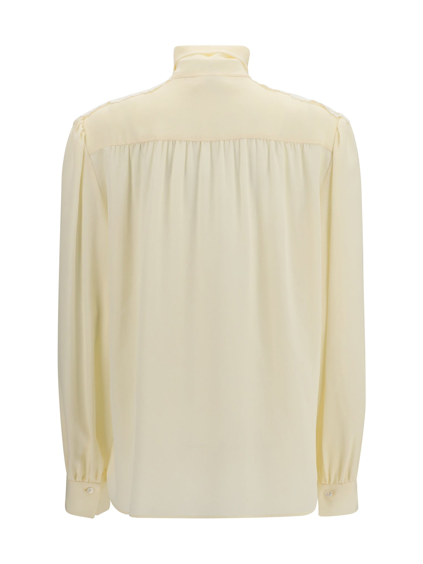 Chloé Women Bow Blouse With Embroidered Shoulders