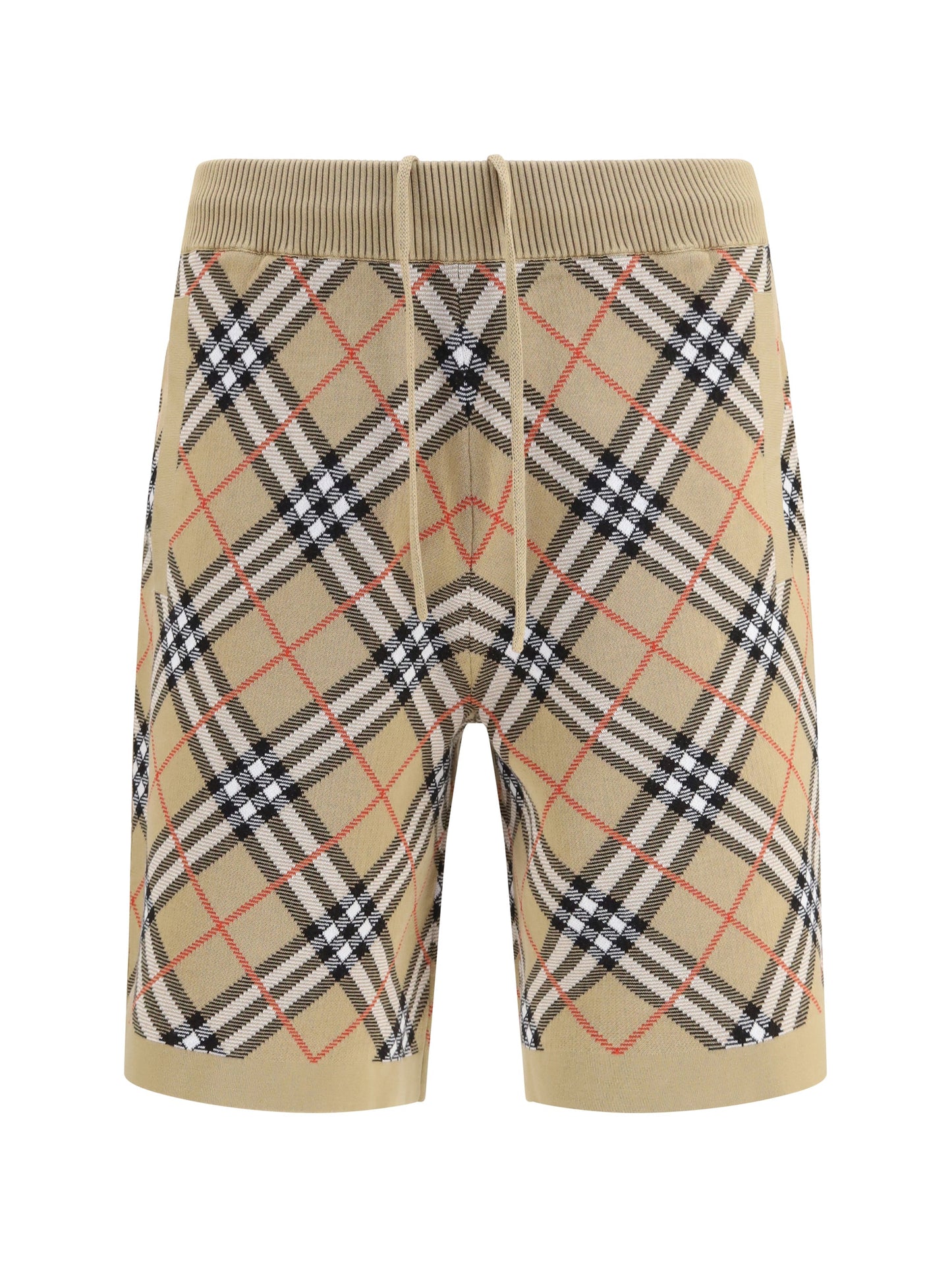 Burberry Men Check Cotton Blend Shorts