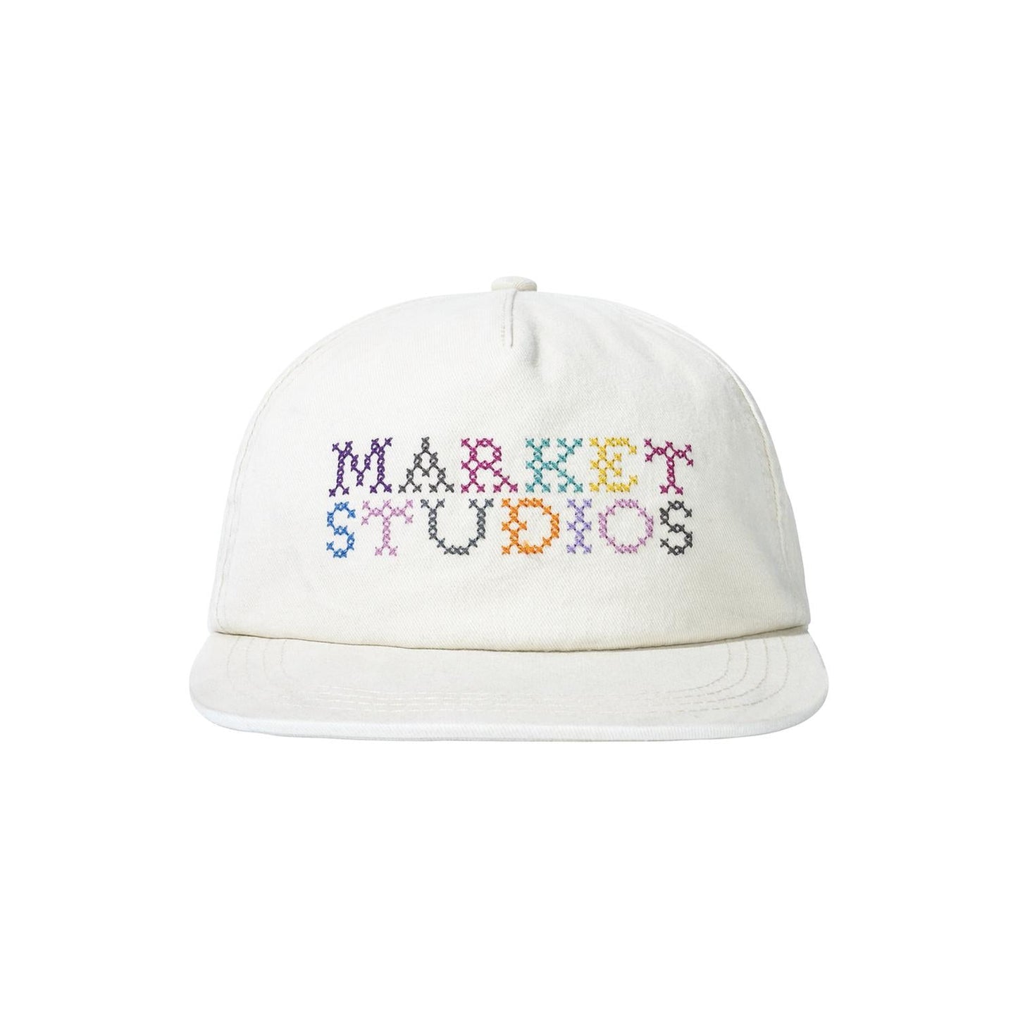 Women's Needlepoint 5-Panel Hat In White