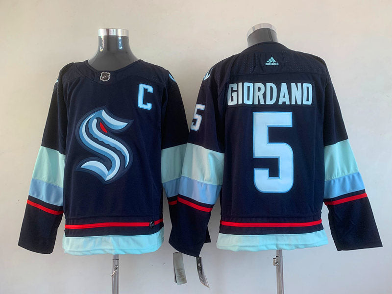 Men's Seattle Kraken Mark Giordano #5 Deep Sea Blue Home Breakaway Player jersey