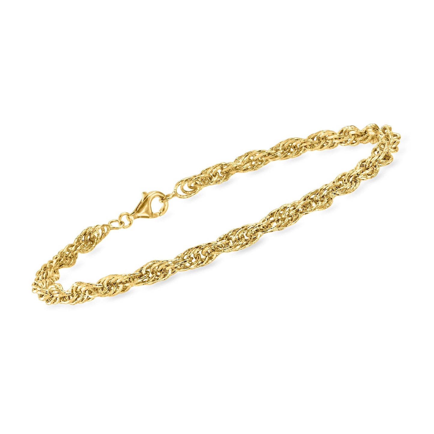 Ross-Simons 18kt Gold Over Sterling Singapore-Chain Anklet
