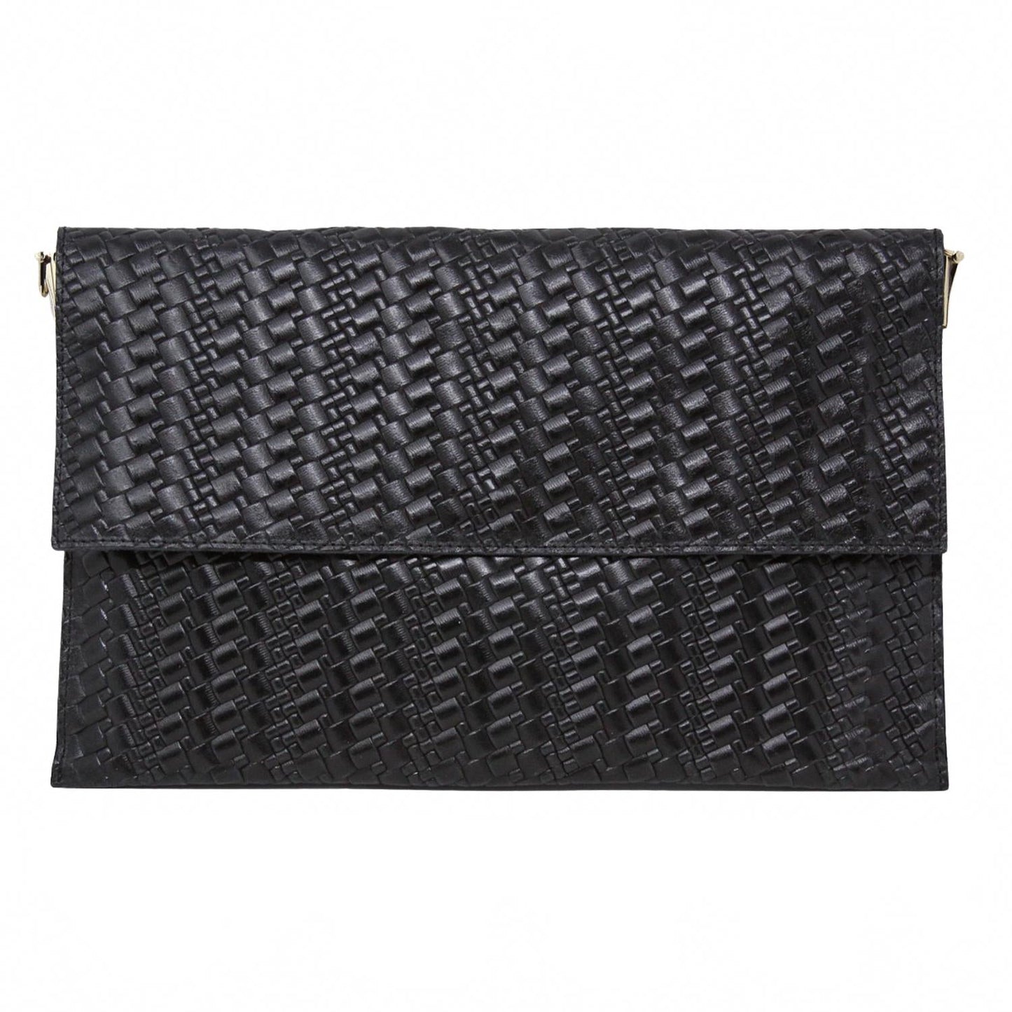 Women's Leather Clutch Crossbody Bag In Black