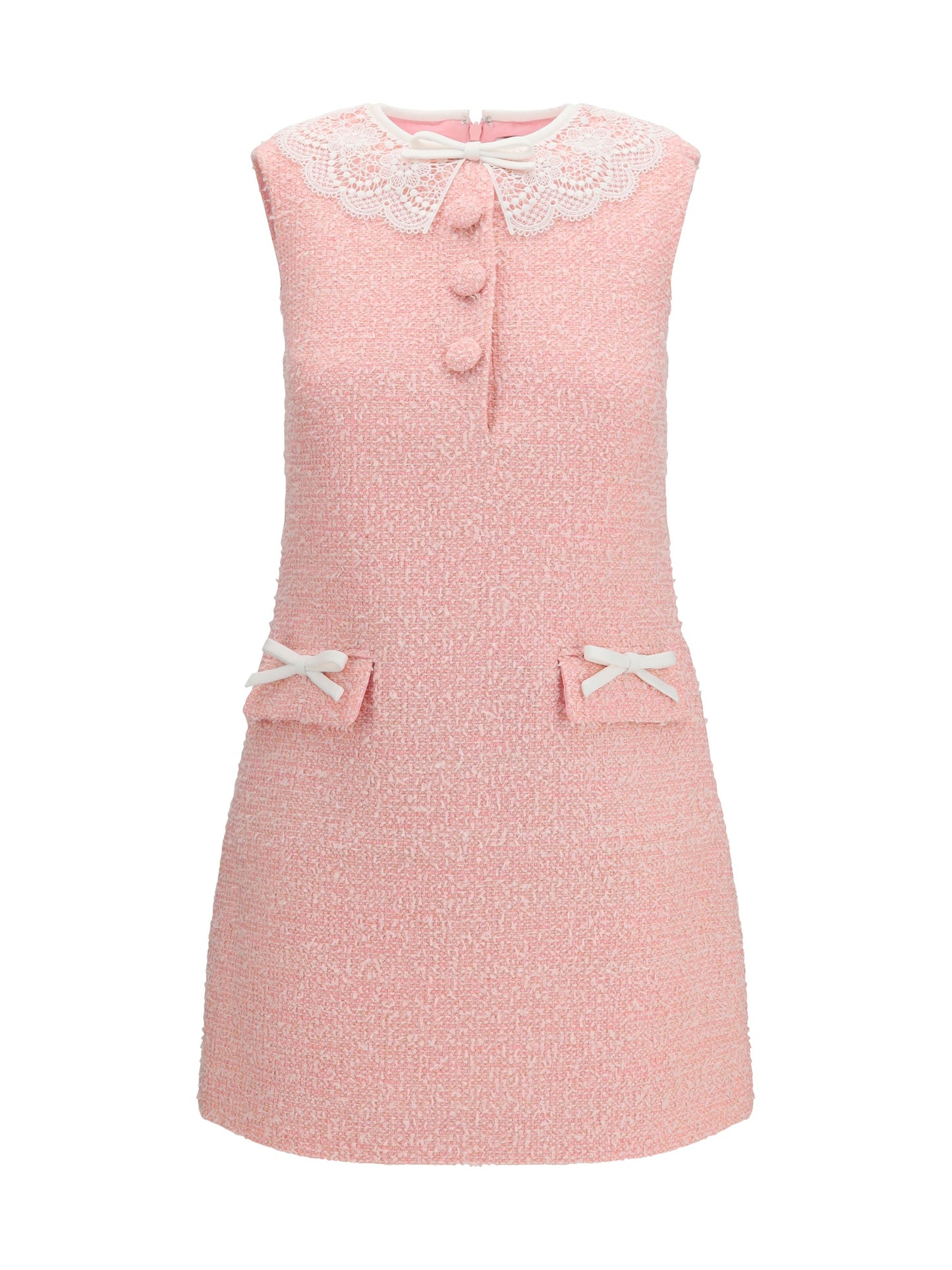 Self-Portrait Women Bouclé Mini Dress With Lace Collar