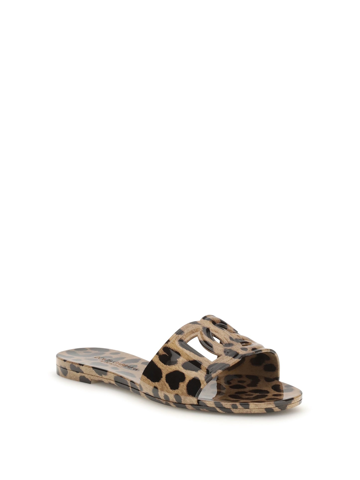 Dolce & Gabbana Women Rubber Sandals With Leopard Print