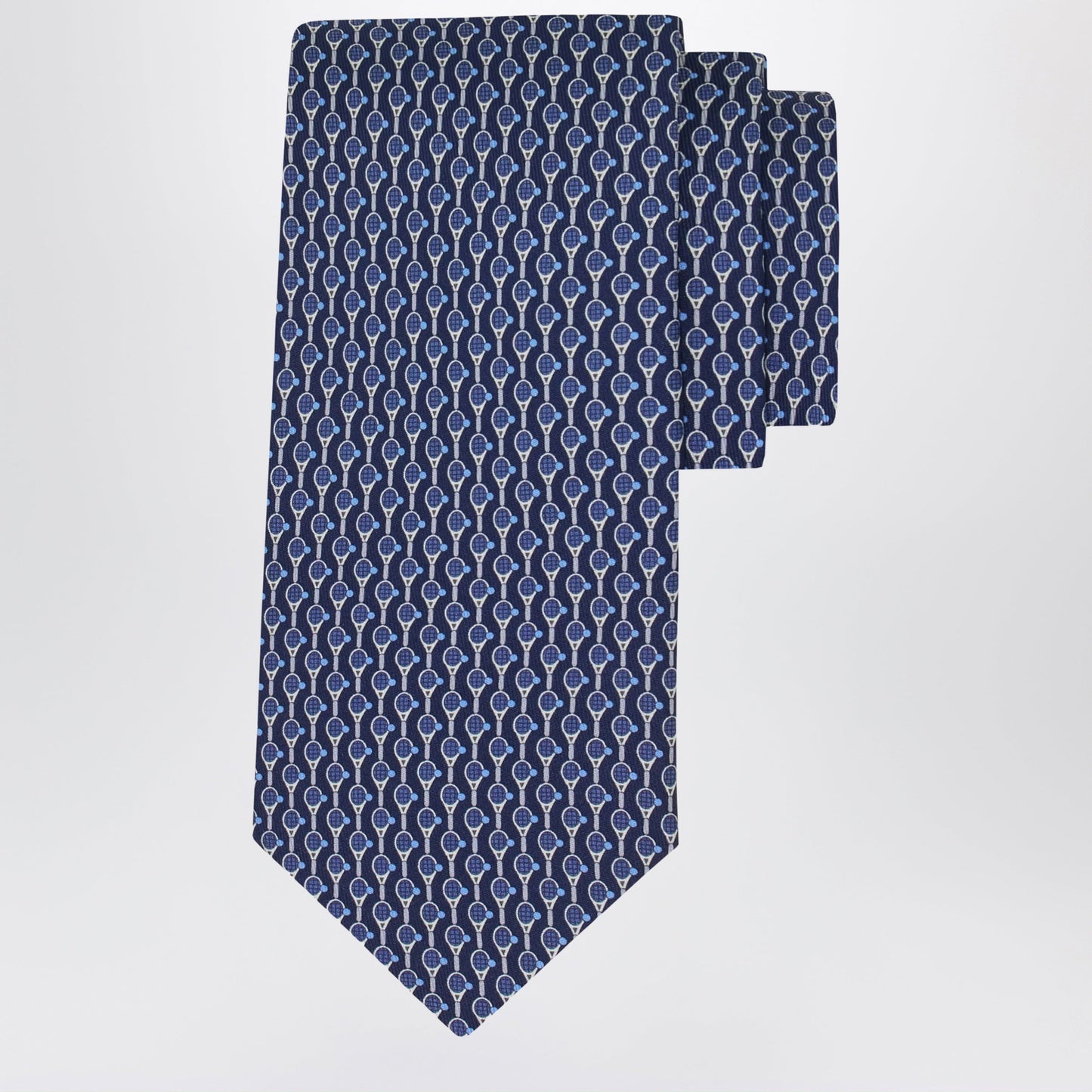 Ferragamo Royal Blue Tennis Print Silk Tie Men