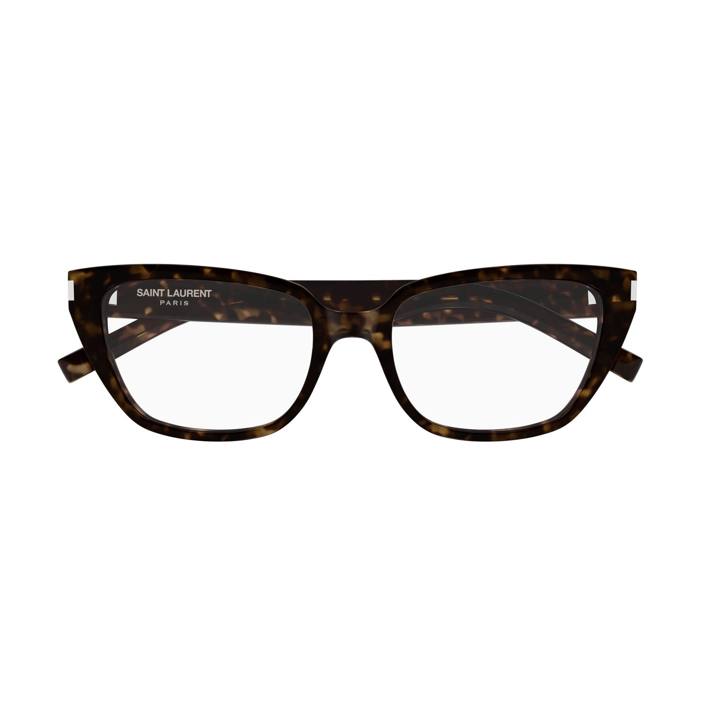 Rectangular Cat-Eye Sunglasses With Tortoiseshell Pattern And Silver Accents