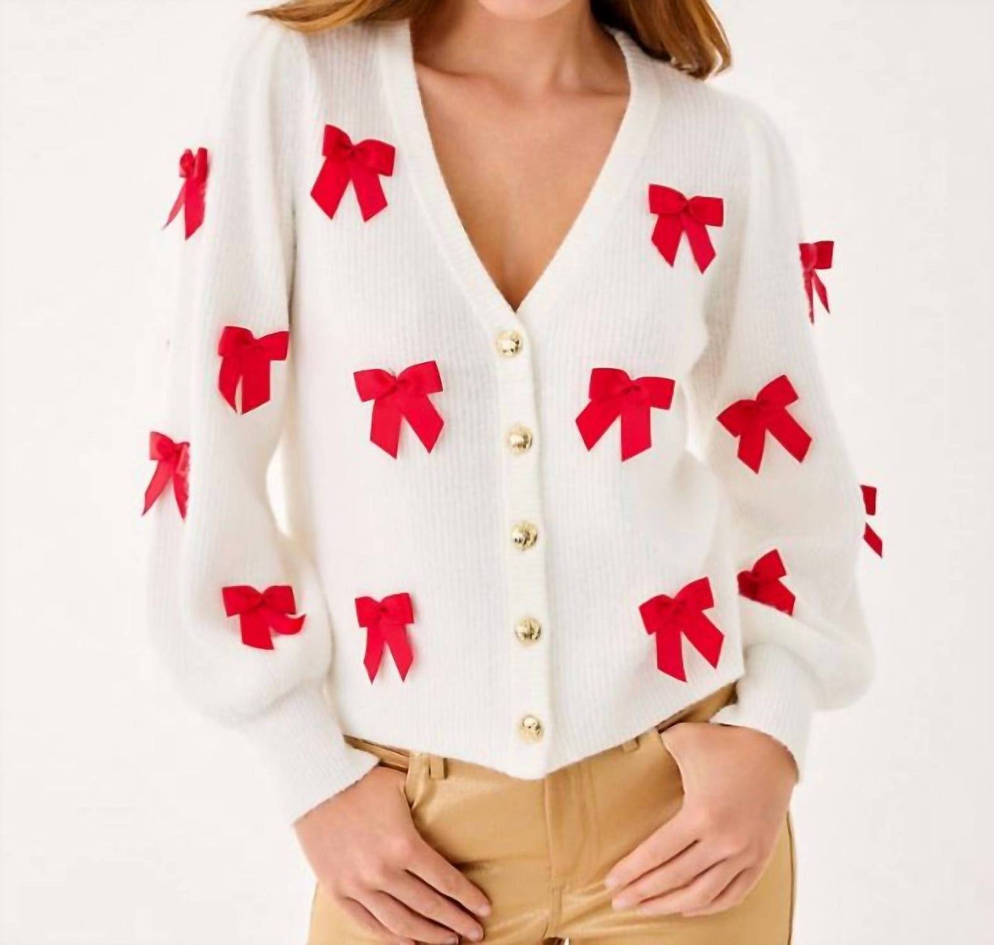 Zarie Cardigan In Coconut Party Bows