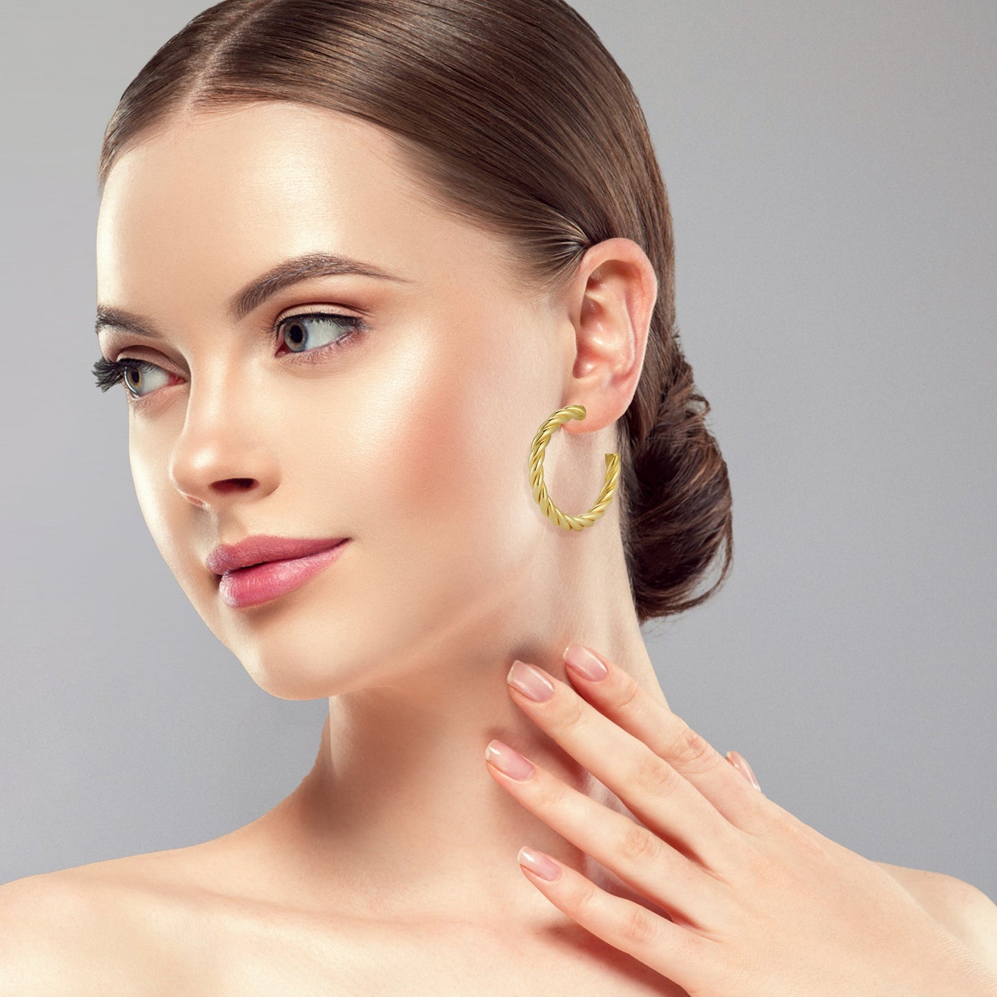 Sterling Silver Round Twist Hoops