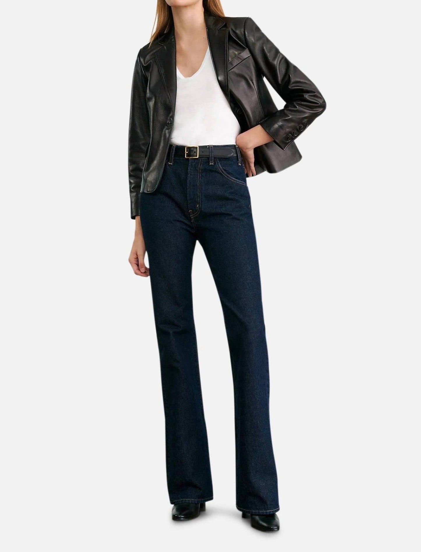 Joan High Rise Straight Leg Jeans In Indigo Rinse