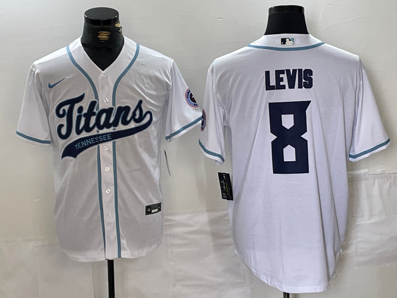 Men's Tennessee Titans Will Levis #8 White Player jersey