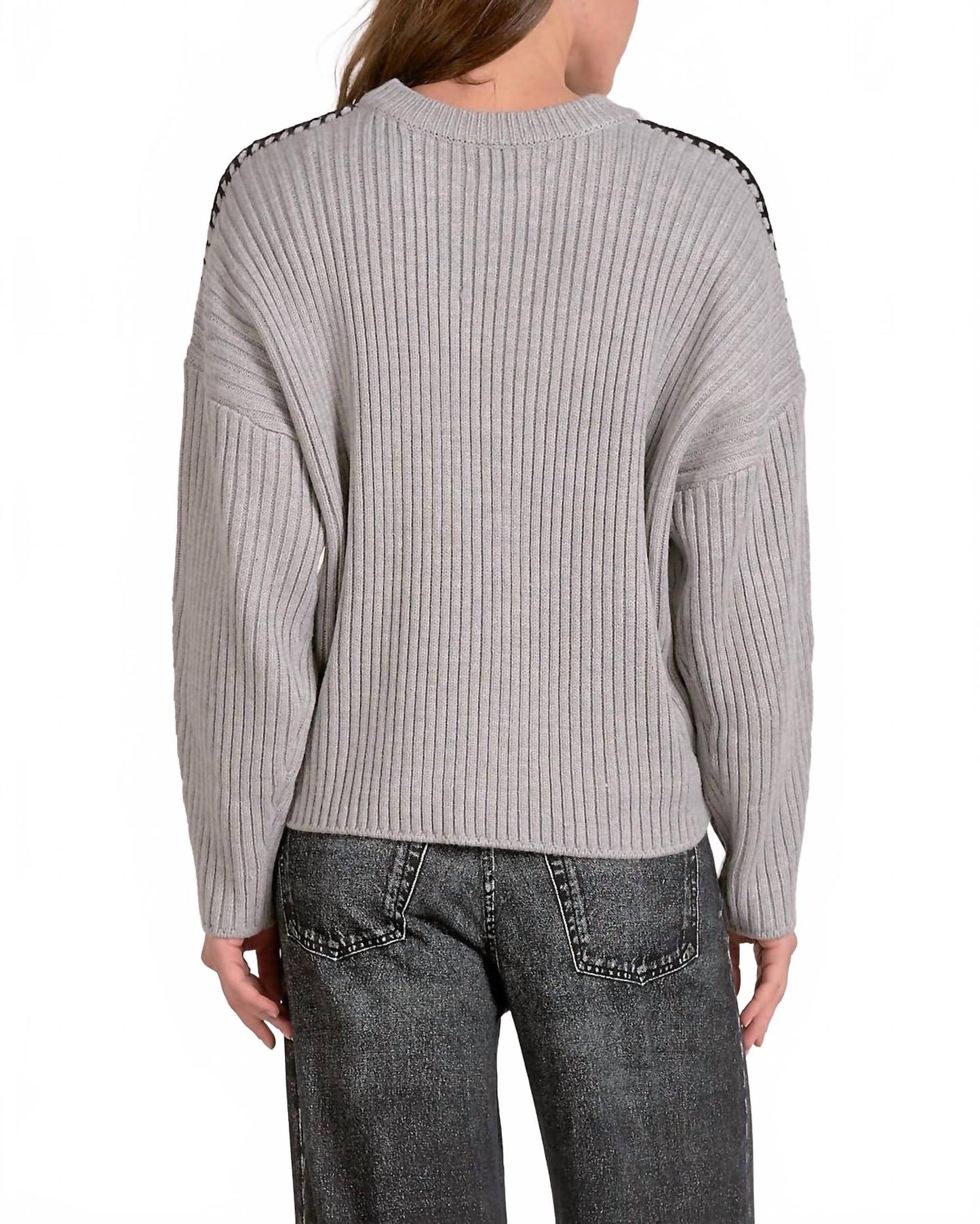 The Hunley Sweater In Grey/ Black