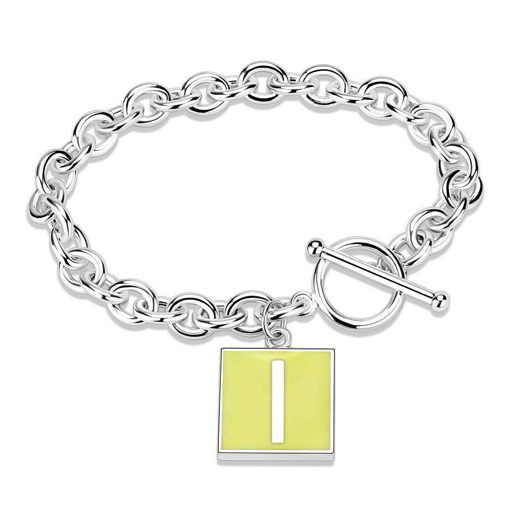 High-Polished Brass Bracelet with Epoxy in Emerald