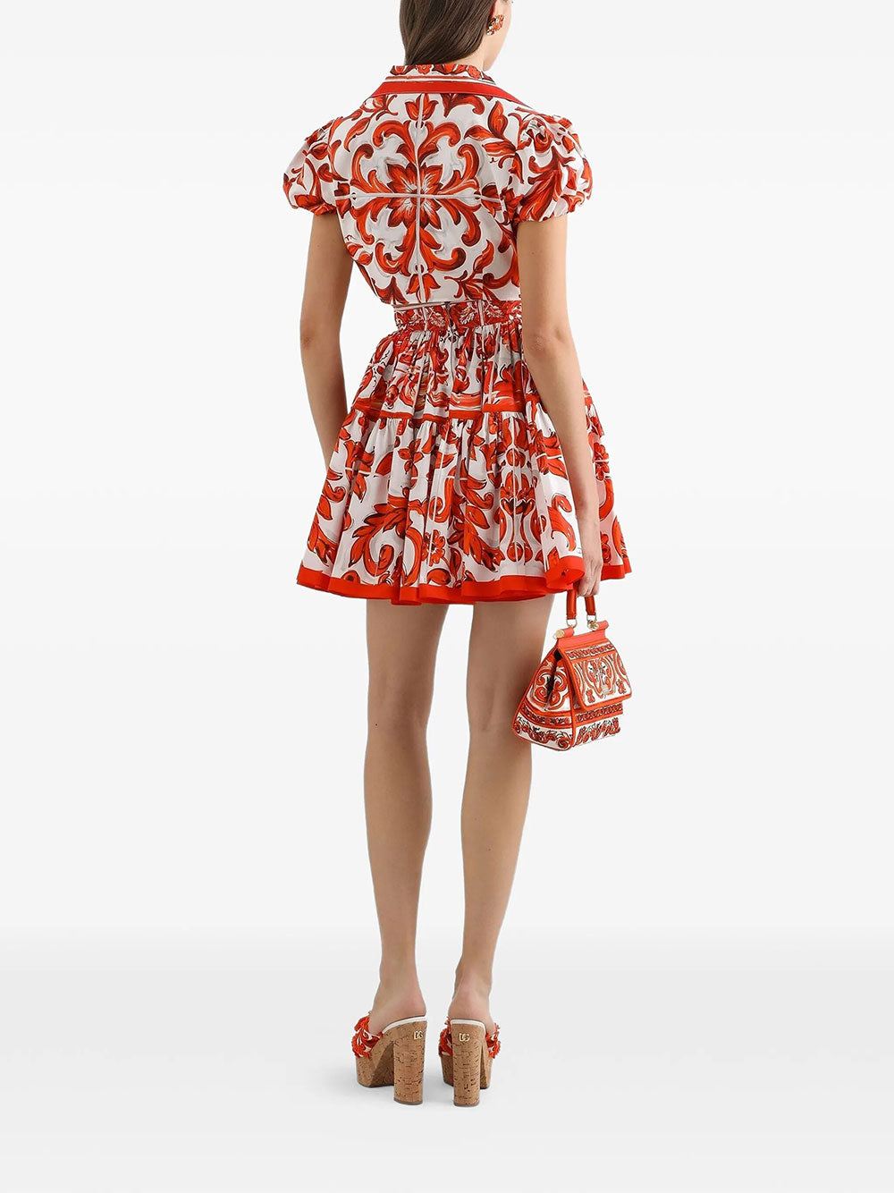 Dolce & Gabbana Women Majolica-Print Poplin Short Skirt