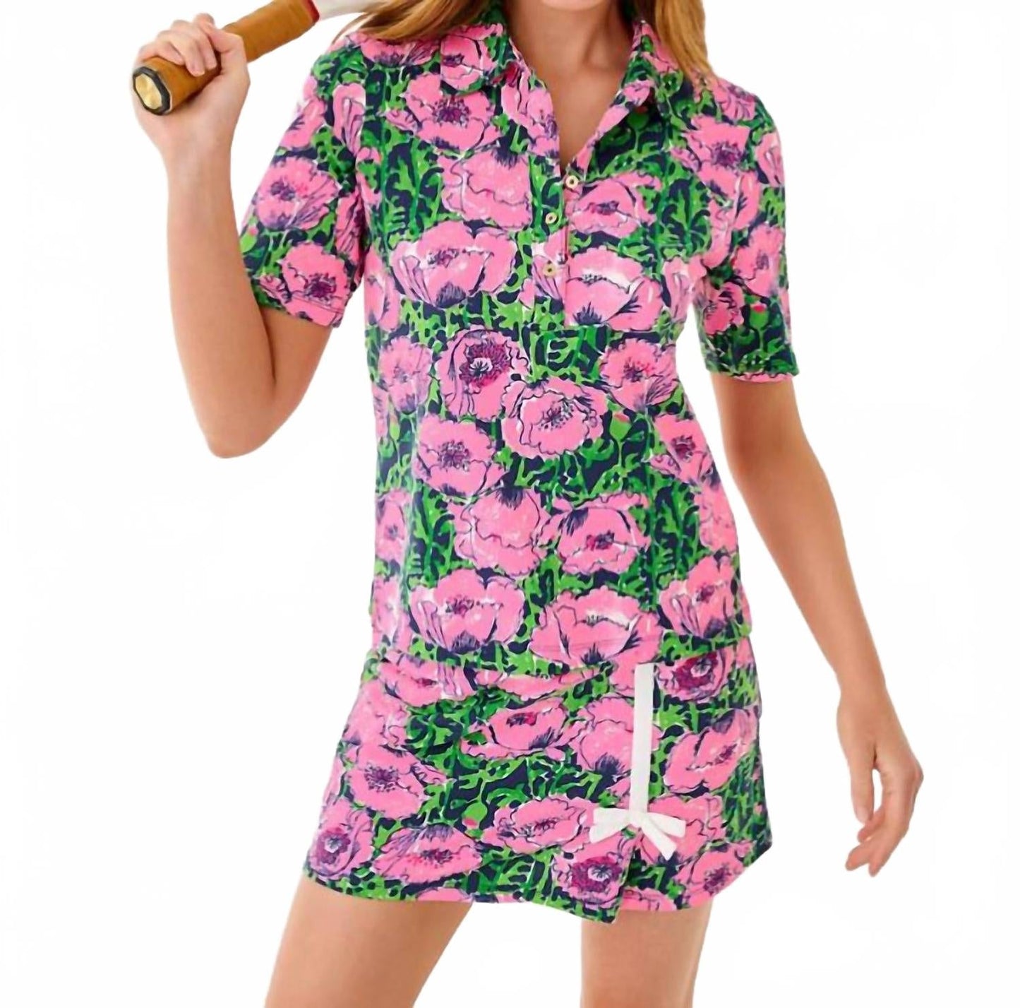 Via Flora Upf 50+ Polo Shirt In Low Tide Navy