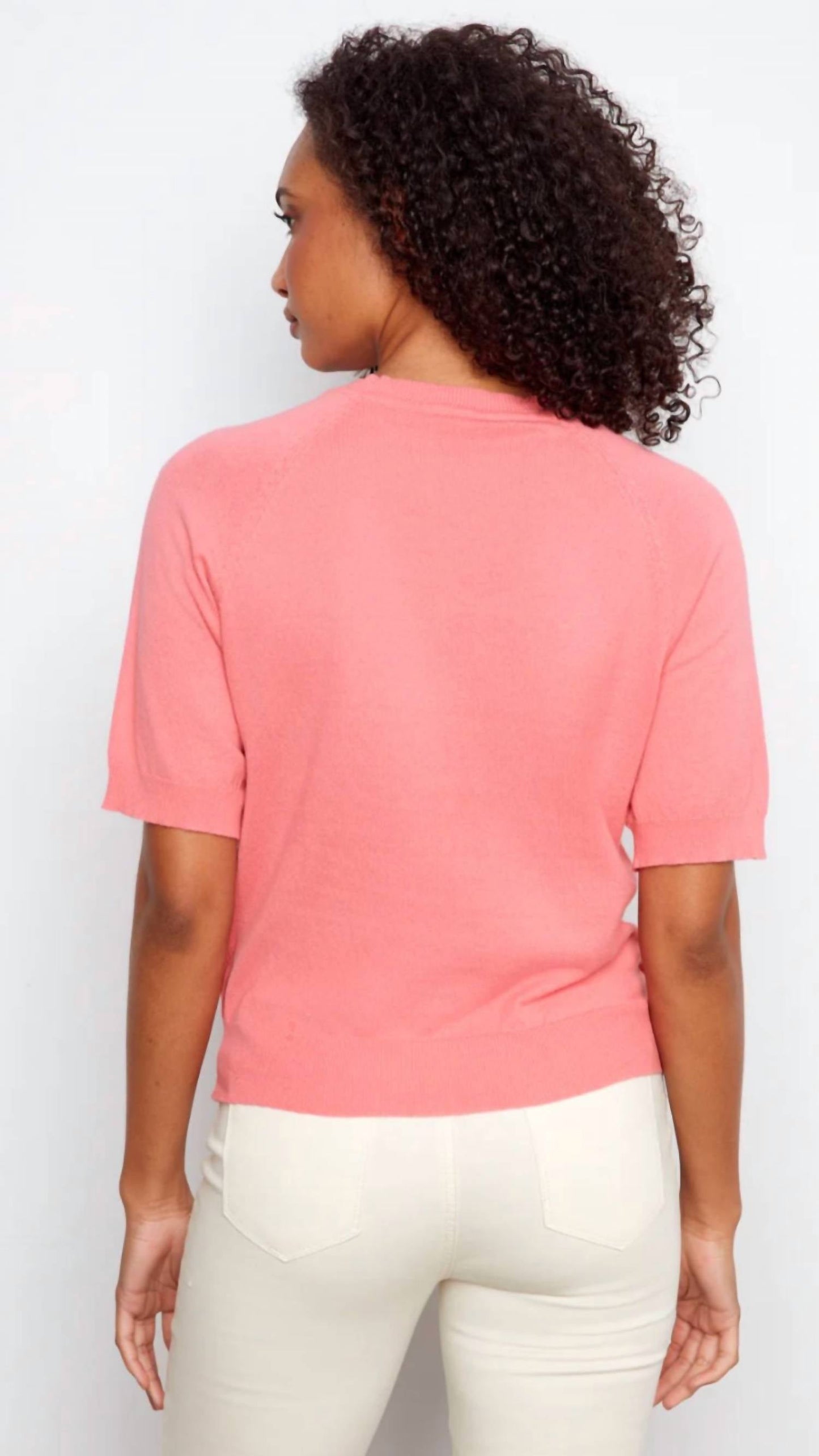 Floral Soutache Cotton Knit Top In Sorbet