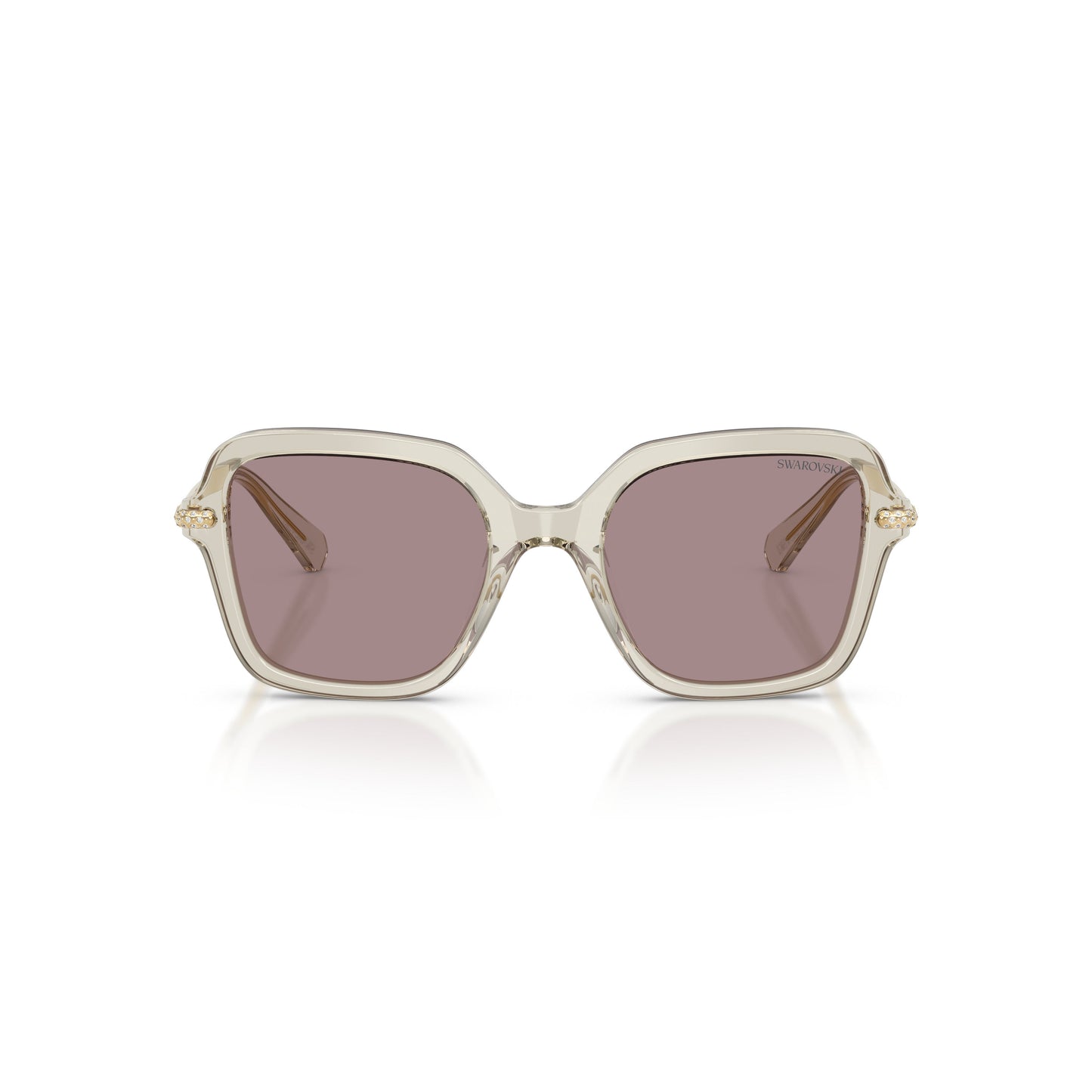 0Sk6040 Square Acetate Sunglasses with Translucent Beige Frame