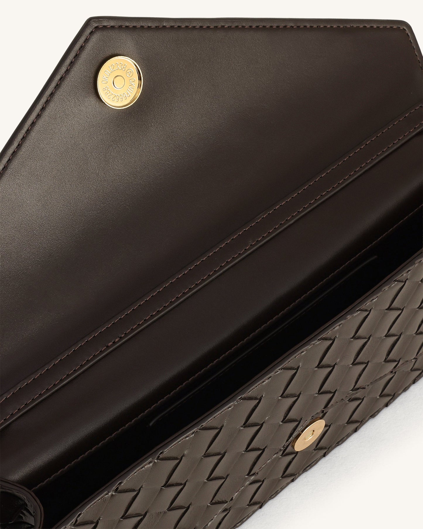 Celeste Woven Textured Envelope Top Handle Bag - Dark Brown