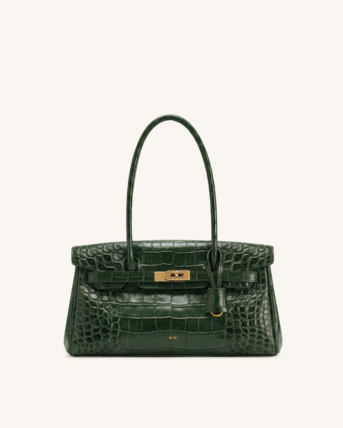 Yara Shoulder Bag - Dark Green Croc
