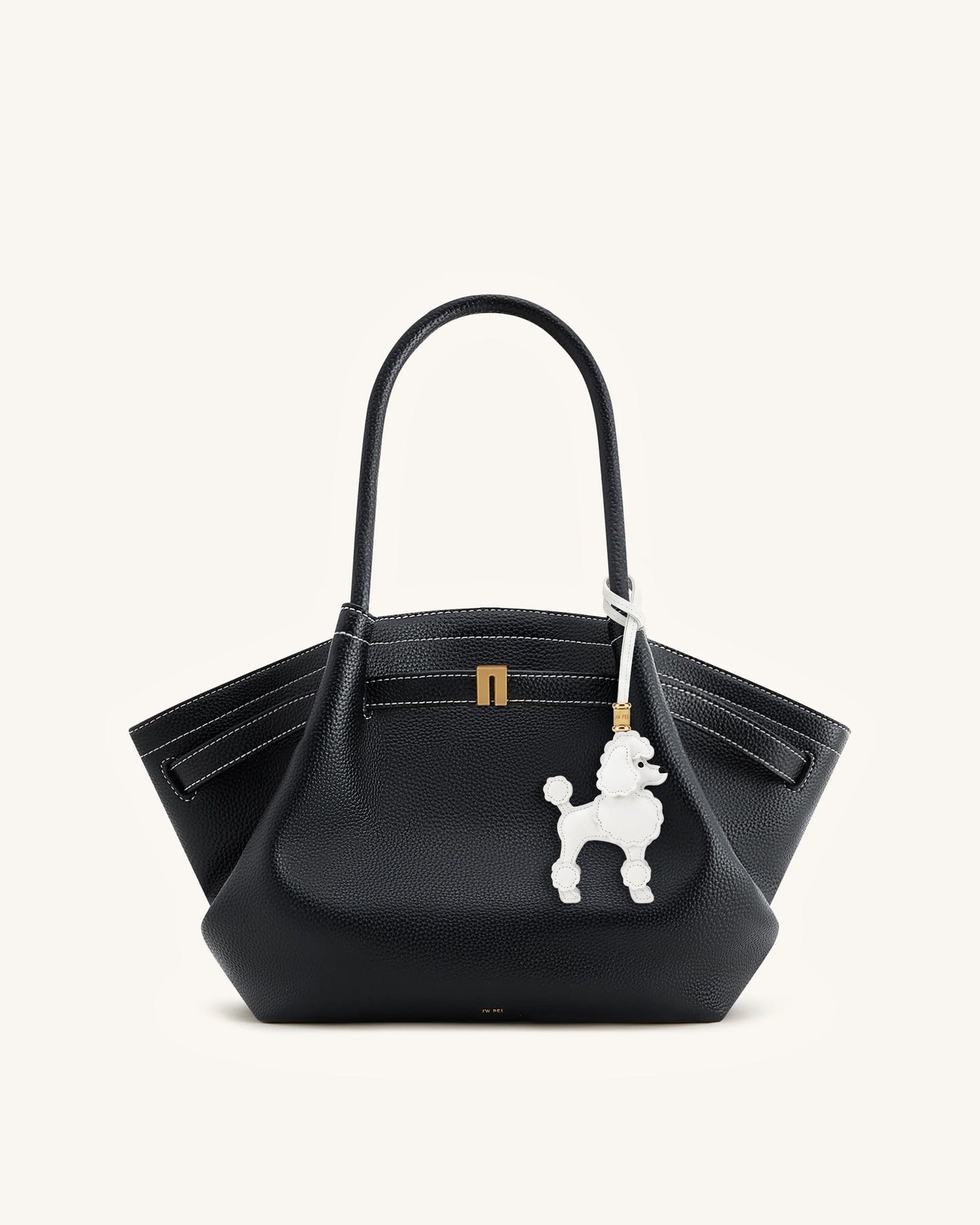 Poodle Bag Charm - White