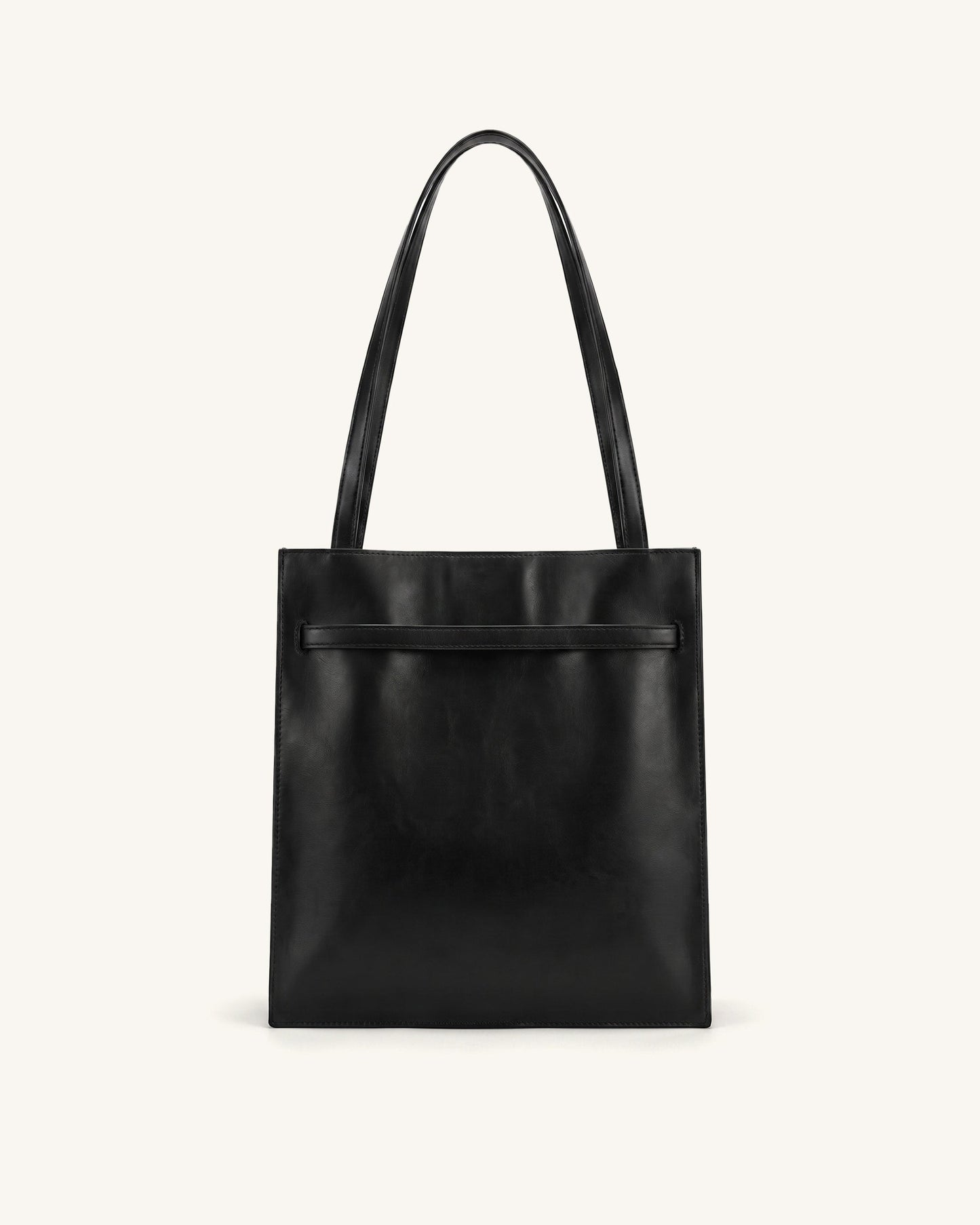Noelle Belted Tote Bag - Black
