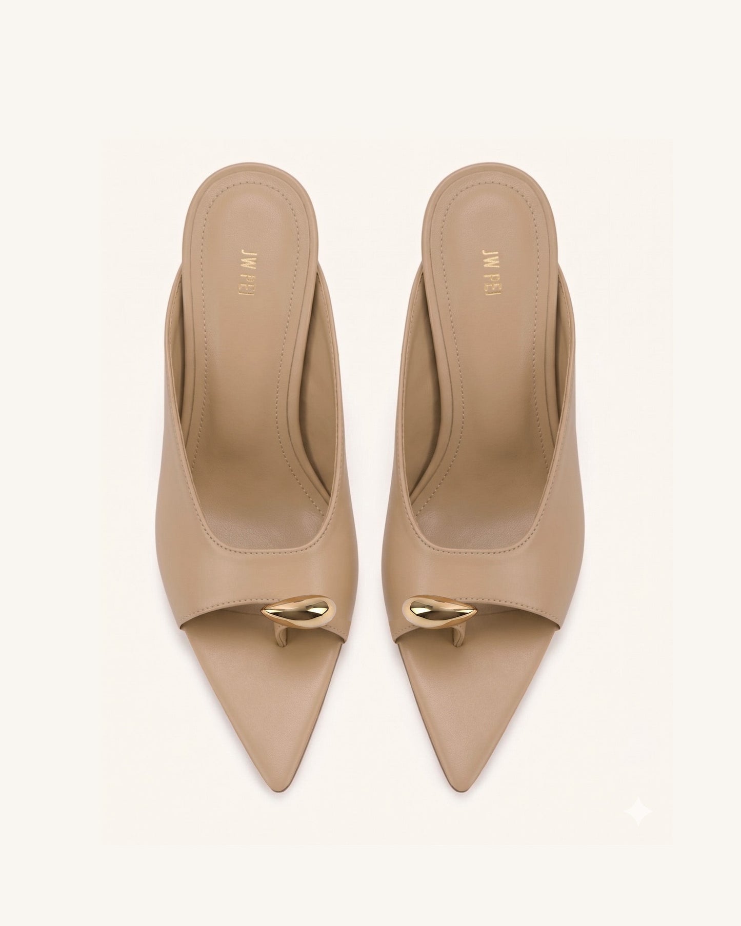 Noemi Pointed-Toe Mule Heels - Khaki