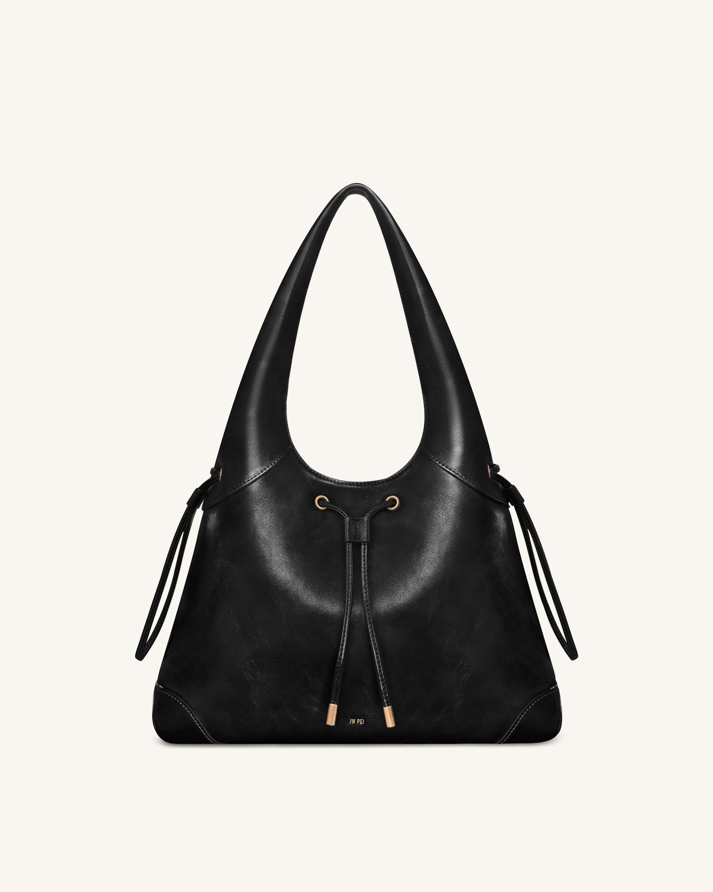 Celandra Drawstring Hobo Bag - Black