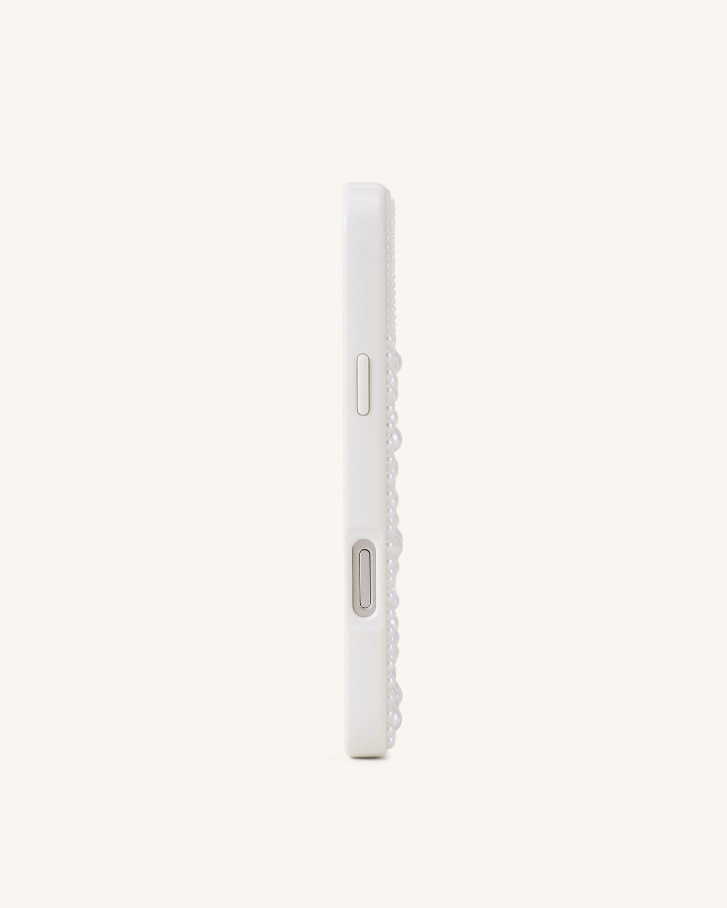 Butterfly Pearl Embellished Phone Case - White