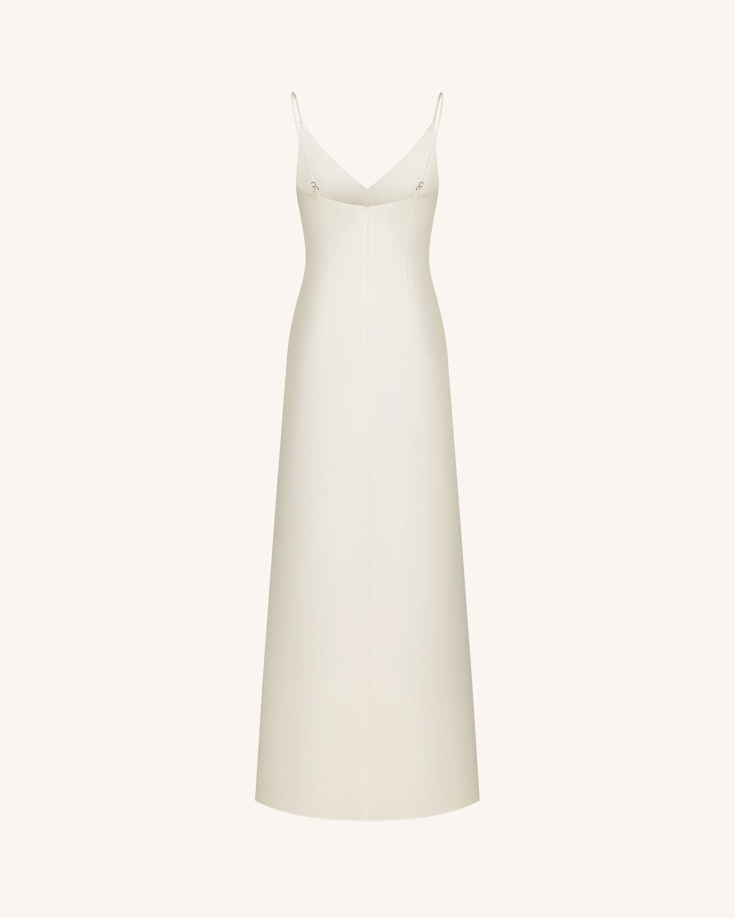 Iris Motif Satin Slip Gown - White