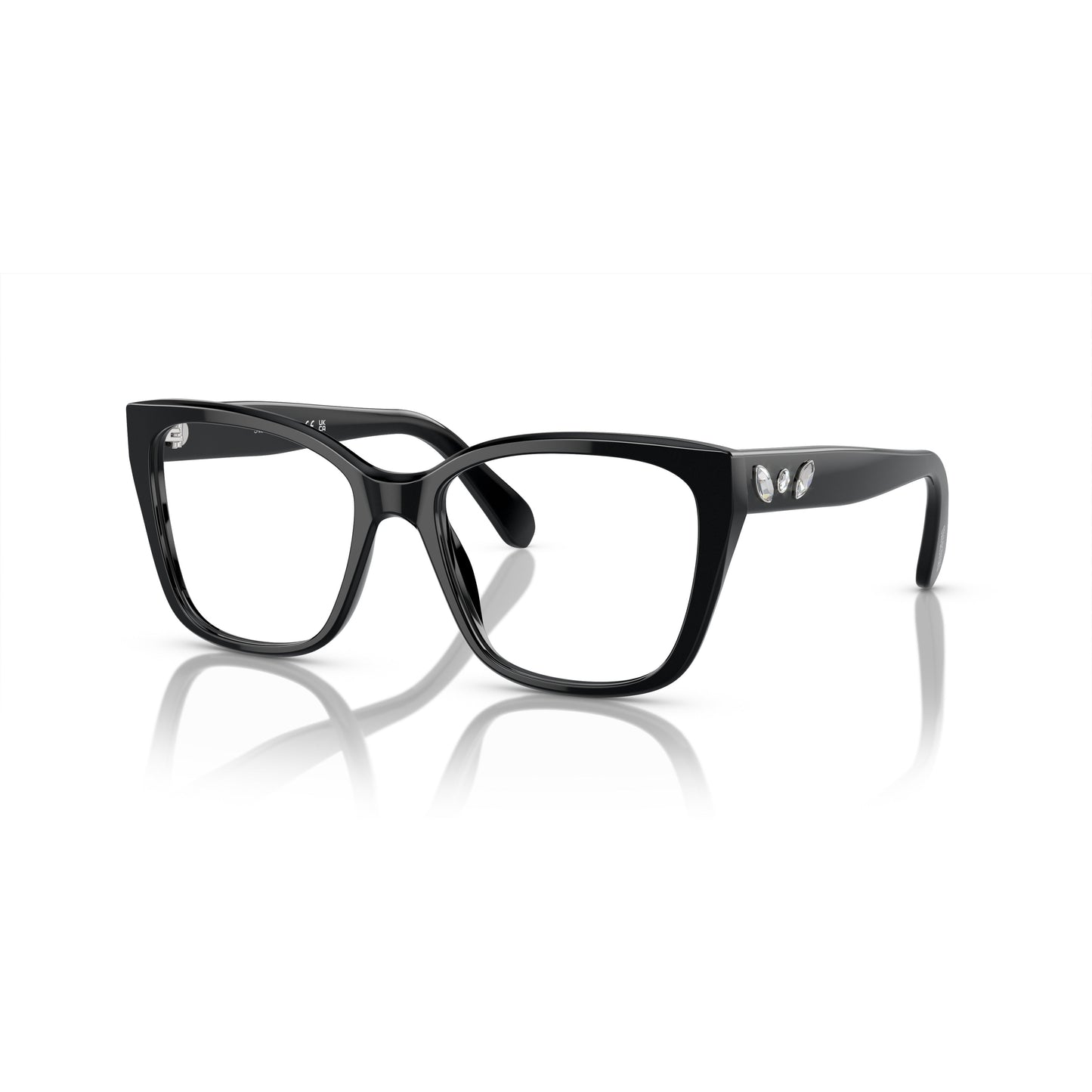 0Sk2008 Oversized Square Frame Eyeglasses with Crystal Embellishments